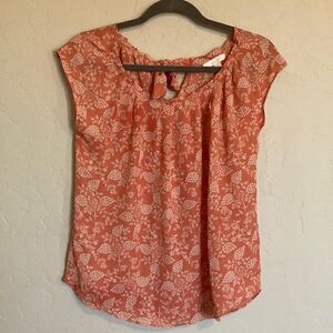 Pink and white floral top